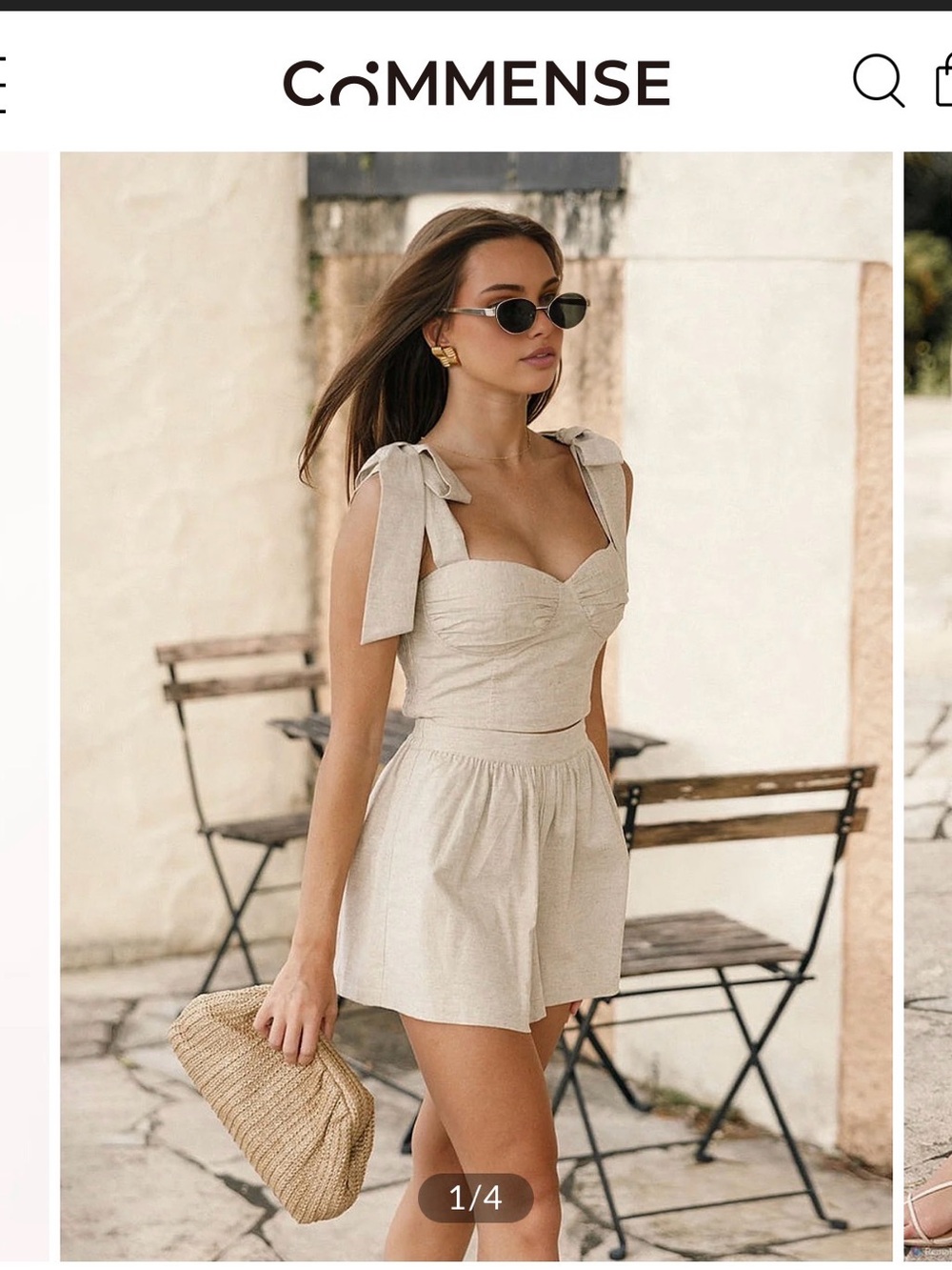 Commense Knot Strap Cream Two Piece Set Sz M